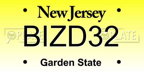 BIZD32 New Jersey License Plate
