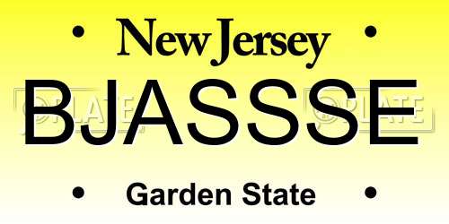 BJASSSE New Jersey License Plate