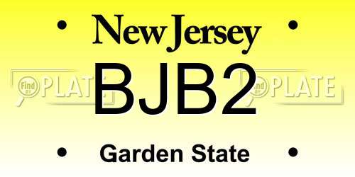 BJB2 New Jersey License Plate