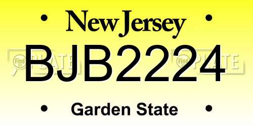 BJB2224 New Jersey License Plate