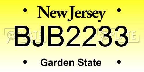 BJB2233 New Jersey License Plate