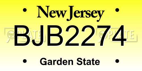 BJB2274 New Jersey License Plate