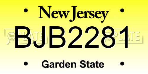 BJB2281 New Jersey License Plate