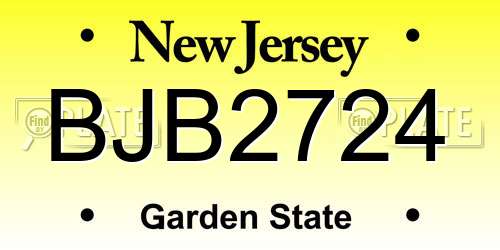 BJB2724 New Jersey License Plate
