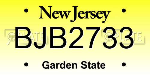 BJB2733 New Jersey License Plate
