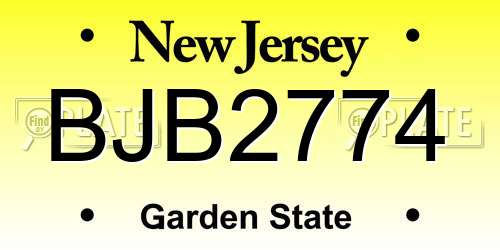 BJB2774 New Jersey License Plate