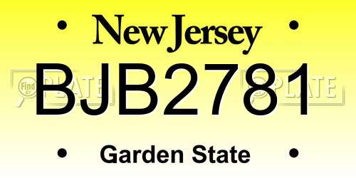 BJB2781 New Jersey License Plate