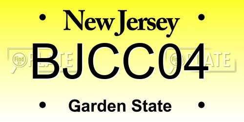 BJCC04 New Jersey License Plate
