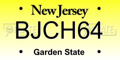 BJCH64 New Jersey License Plate