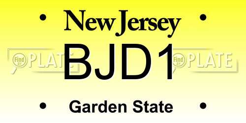 BJD1 New Jersey License Plate