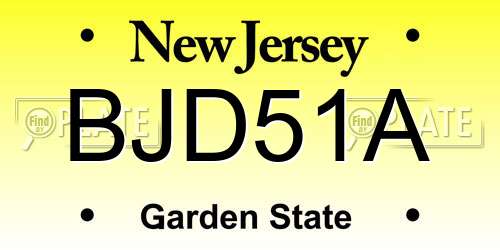 BJD51A New Jersey License Plate