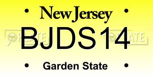 BJDS14 New Jersey License Plate