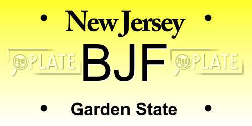 BJF New Jersey License Plate