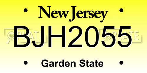BJH2055 New Jersey License Plate
