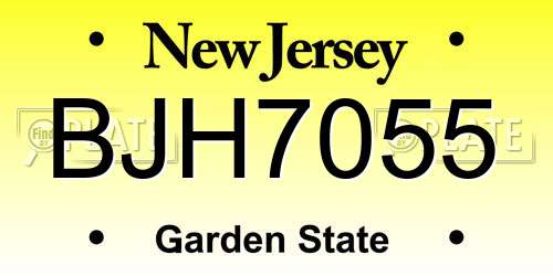 BJH7055 New Jersey License Plate