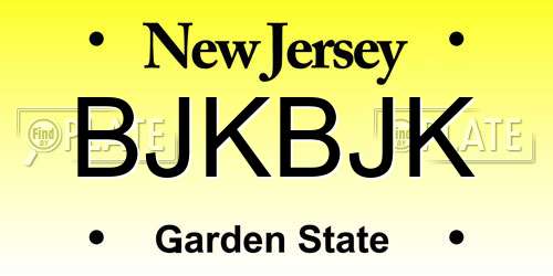 BJKBJK New Jersey License Plate
