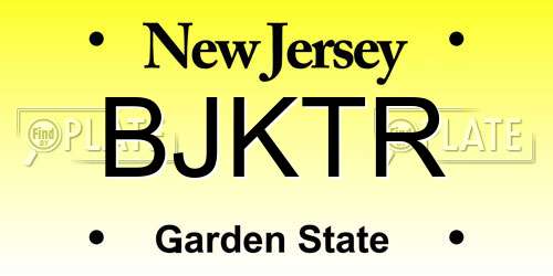 BJKTR New Jersey License Plate