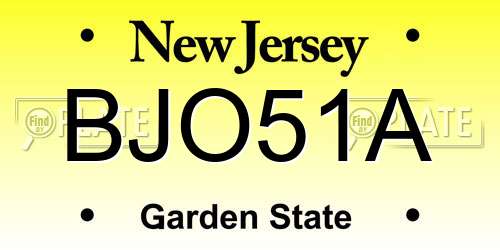 BJO51A New Jersey License Plate