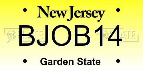 BJOB14 New Jersey License Plate