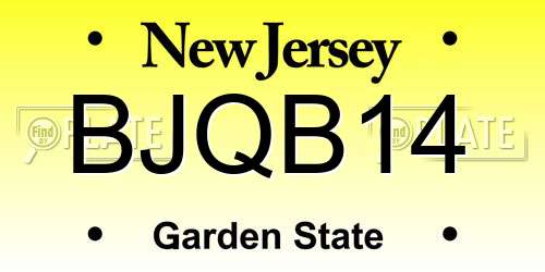 BJQB14 New Jersey License Plate