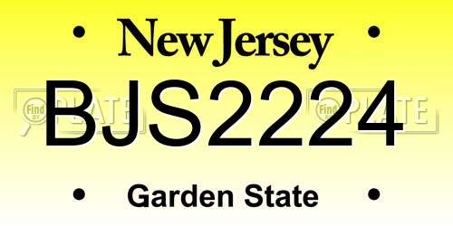 BJS2224 New Jersey License Plate