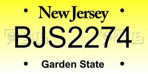 BJS2274 New Jersey License Plate