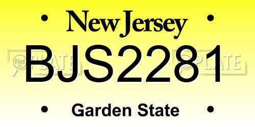 BJS2281 New Jersey License Plate