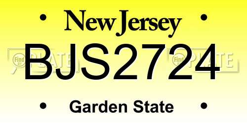 BJS2724 New Jersey License Plate