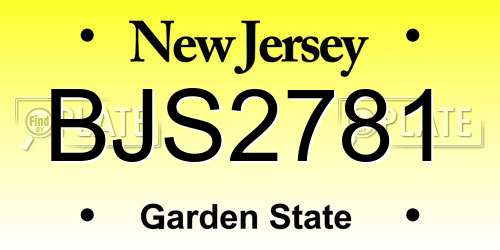 BJS2781 New Jersey License Plate