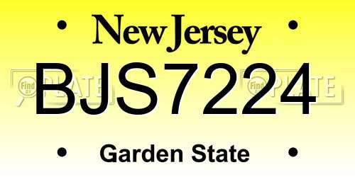 BJS7224 New Jersey License Plate