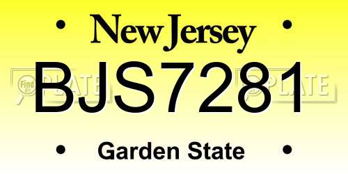 BJS7281 New Jersey License Plate