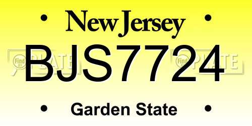 BJS7724 New Jersey License Plate