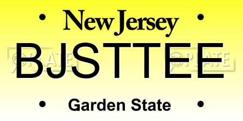 BJSTTEE New Jersey License Plate