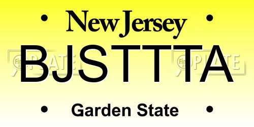BJSTTTA New Jersey License Plate