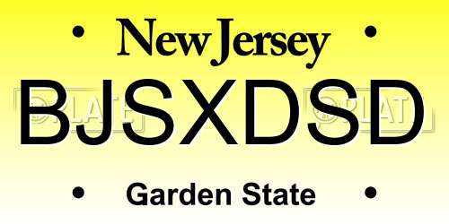 BJSXDSD New Jersey License Plate