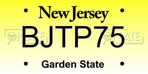 BJTP75 New Jersey License Plate