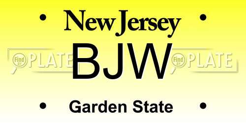 BJW New Jersey License Plate