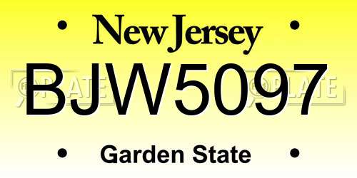 BJW5097 New Jersey License Plate