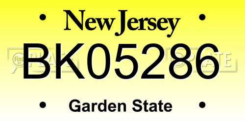 BK05286 New Jersey License Plate