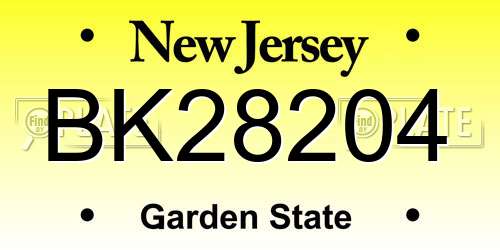 BK28204 New Jersey License Plate