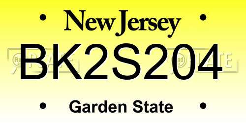 BK2S204 New Jersey License Plate