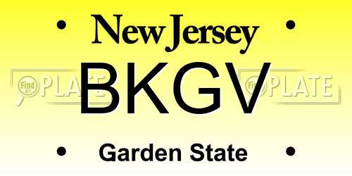 BKGV New Jersey License Plate