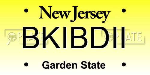BKIBDII New Jersey License Plate