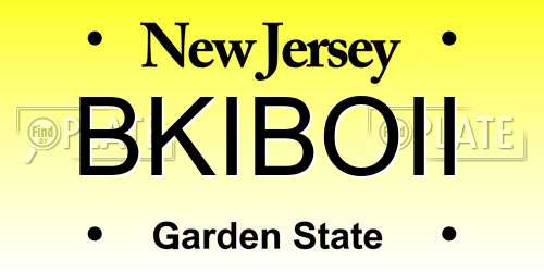BKIBOII New Jersey License Plate
