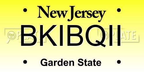 BKIBQII New Jersey License Plate