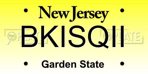 BKISQII New Jersey License Plate