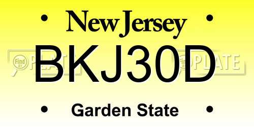 BKJ30D New Jersey License Plate