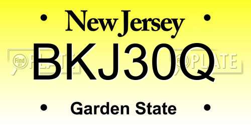 BKJ30Q New Jersey License Plate