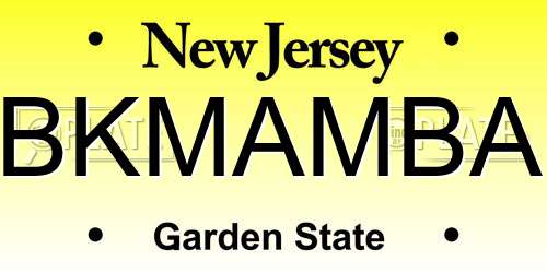 BKMAMBA New Jersey License Plate