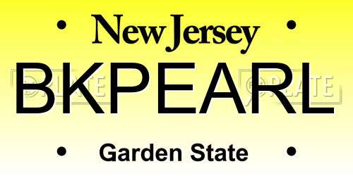 BKPEARL New Jersey License Plate